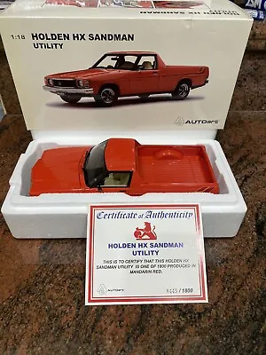 1/18 Biante Holden HX Sandman Ute Mandarin Red Model Car RARE Utility • $850