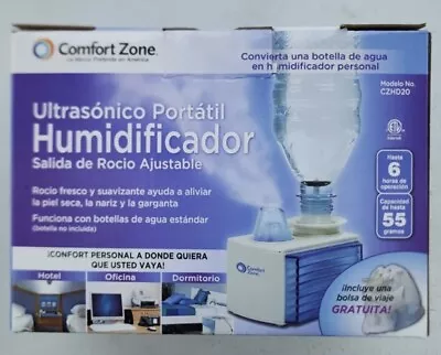 Comfort Zone Humidifier Ultrasonic Portable Travel Compact Add Water Bottle New! • $15.99