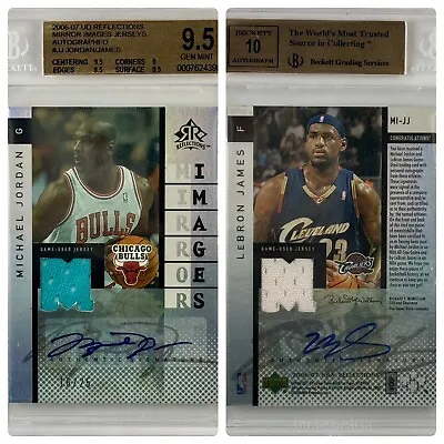 2006-07 UD Reflections Michael Jordan Lebron James Dual Patch BGS 9.5 Auto 10 • $20000