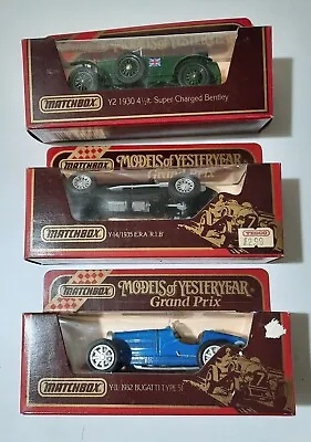 Matchbox Models Of Yesteryears Grand Prix Y11 Bugatti Y14 ERA & Y2 Bentley • £9.99