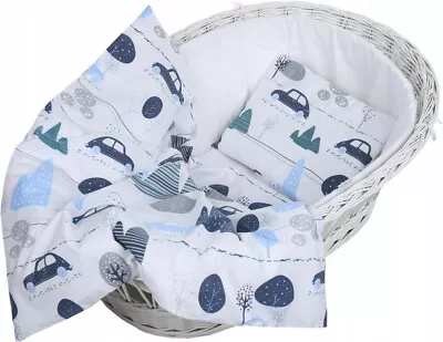£9.99 • Buy Baby 2pc Bedding Set Fit Crib/Cradle/Moses Basket/Pushchair 70x80cm Retro Cars