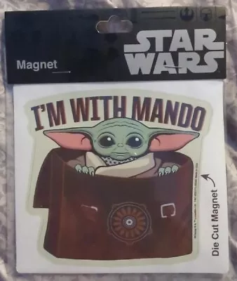 Disney Parks Star Wars Mandalorian Grogu ( I'm With Mando ) Car Fridge Magnet • $17