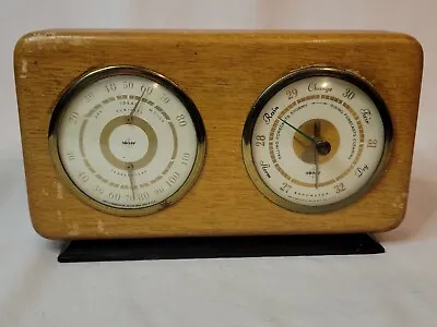 Swift & Anderson Wood Barometer Hygrometer Thermometer Weather Mid Century Vtg • $19.99