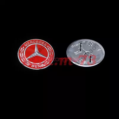 Mercedes-Benz Red Hood Emblem Laurel Wreath Flat Logo GLC GLE GLS GL G ML GLK • $24.99