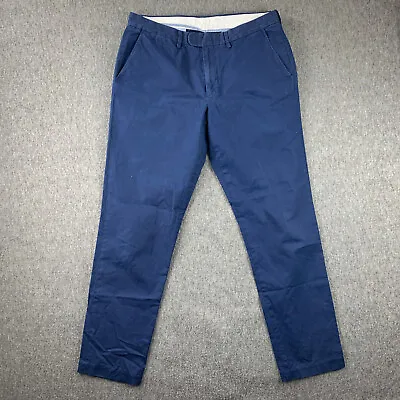 J Crew Bowery Slim Fit Pants Mens 38x32 Fits 33x31 Blue • $18.19