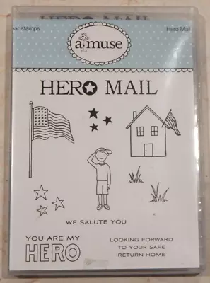 New A Muse Studio Clear Stamps  HERO MAIL  9-OHMMD Patriotic Veteran Heroes • $11.99