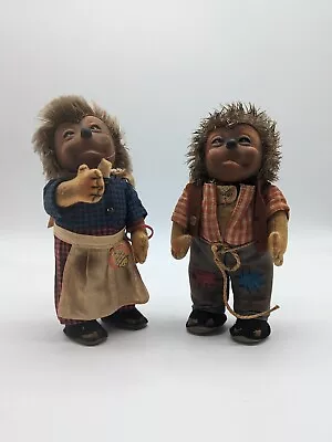 STEIFF Micki And Mecki Hedgehog Pair - 7  Tall - Vintage Germany • $55.25