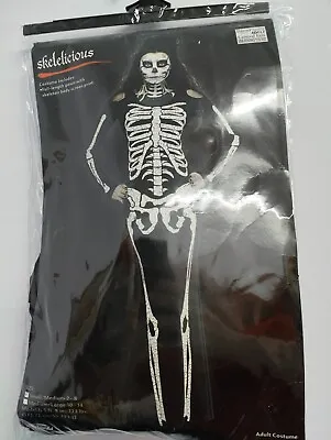 Adult Skelelicious Fancy Dress Size S Black Halloween Costume - FREE POST • £12.95