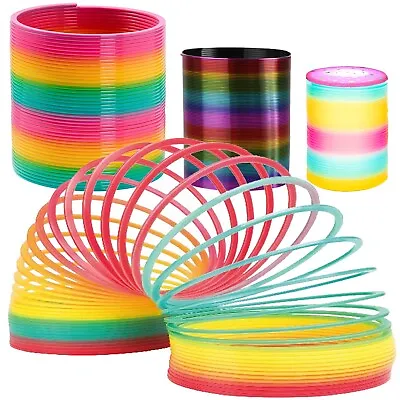 DSL Giant Slinky Toy Set Of 3 Spring Toys Kids Jumbo Rainbow Slinky Mixed Pack • £9.99