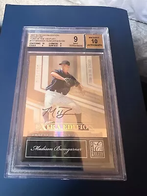 BGS 9! 10/100!2007 Donruss Elite Extra Edition Autograph #117 Madison Bumgarner • $130