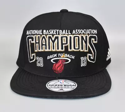 Miami Heat Adidas 2013 NBA Champions Official Locker Room Strapback Cap Hat • $49.95