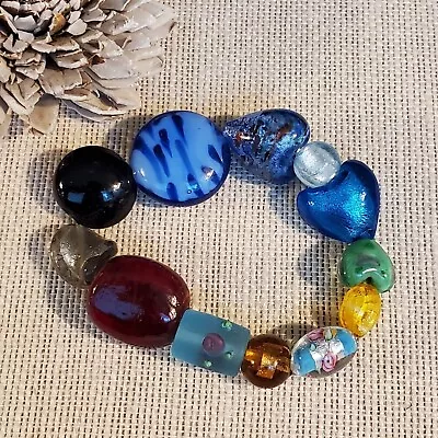 New Vintage 58g Lot Mixed Color Shape Artisan Murano Lampwork Glass Beads 9091J • $12.95