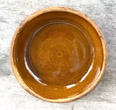 Antique Redware Earthenware  PA Pottery Pie Plate Dish Bowl Primitive Stoneware • $60