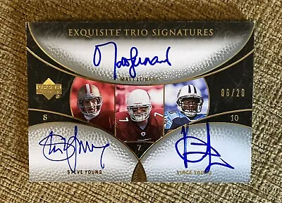 2007 UD Upper Deck Exquisite Trio Signatures Steve Young Vince Young /20 Auto • $149.99