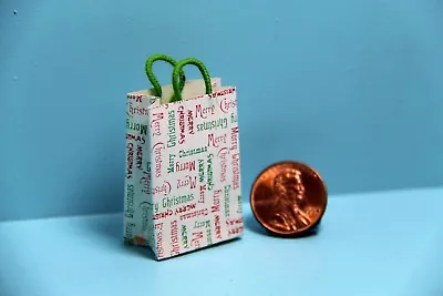 $2.99 • Buy Dollhouse Miniature Merry Christmas Shopping Or Gift Bag HR58037W