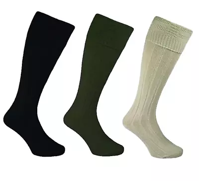 Mens Scottish Highland Wear Kilt Socks Or Boot Socks Knee Length  2 PAIR PACK! • $16.15