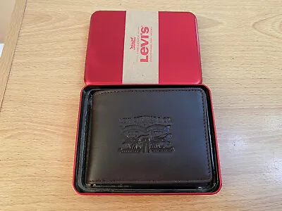 Levi’s Denim & Leather Bifold Wallet - Dark Brown BNWT • £40