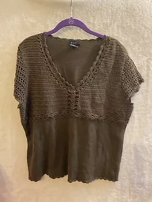 R.Q.T Crochet Top Blouse Shortsleeve. Size XL • $7