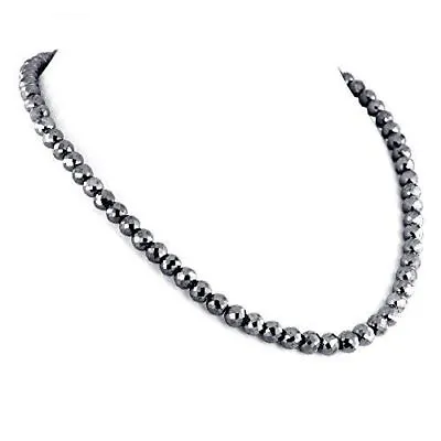 $323.10 • Buy BLACK DIAMOND NECKLACE 28 Inch 6 Mm Certified AAA Elegant ! Rare Earth Mined
