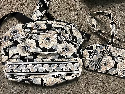 Vera Bradley Set Camellia College Laptop Computer Messenger Bag And Barrel Tote • $35