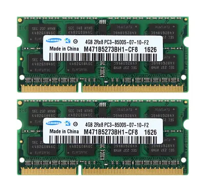 8GB Samsung 2x 4GB DDR3 1066MHz PC3-8500S SO-DIMM RAM Memory F MacBook Pro Imac • $13.99