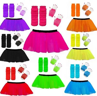 £6.49 • Buy NEON TUTU SET ACCESSORIES 1980S SKIRT FANCY DRESS HEN PARTY OUTFIT COSTUME 80s