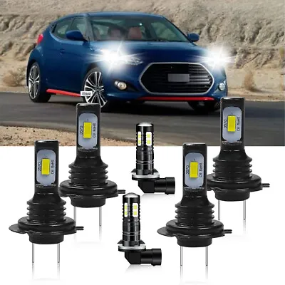 LED Headlight High Low Fog Light Bulbs Kit For 2012-2017 Hyundai Veloster 6000K • $29.58