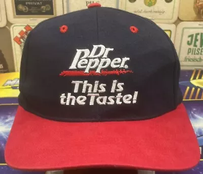 VTG 90s Dr. Pepper This Is The Taste Adjustable Adult Size Snap Back Hat Cap • $14.99