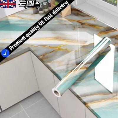 Self Adhesive Kitchen Worktop Covering Vinyl Wrap Cupboard Door Marble Stickers • £10.99