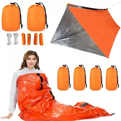 4/6 Pack Emergency Sleeping Bag Thermal Shelter Tent Outdoor Camping Survival • $18.96