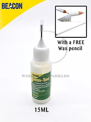 Gem-Tac Glue Applying Swarovski Crystals 15ml With 1 Wax Picker Pencil Free • $10.37