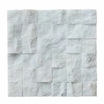 Carrara White Splitface Marble Mosaic - 2 X2  - 1 Pcs 4 X4  Sample Order • $9.90