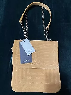 Zara Mustard Color Purse With Lion Heads And Chain Strap  • $38.58