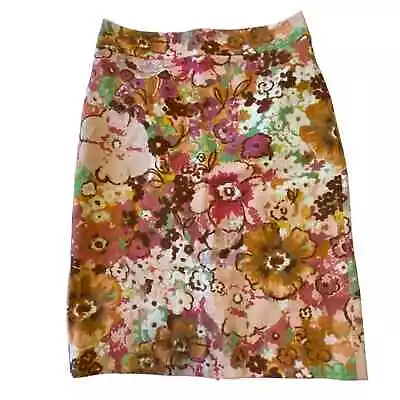 J. Crew Women's Tan Floral Straight Pencil Skirt Size 0 • $13.50