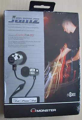 Monster Jamz In-ear Wired Earbuds / Chrome / On-cable Mic Playback / New In Box • $72.43