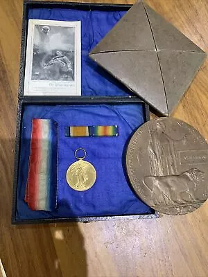 £350 • Buy WW1 Death Plaque Penny JOHN HIGHAM With Victory Medal, Bar Ribbon, Sleeve