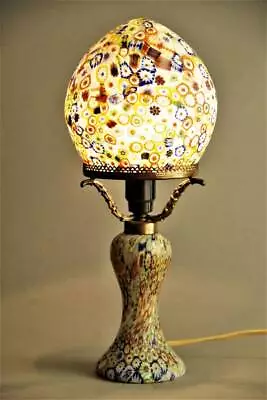 1950s Vintage Venetian Glass Murano Mosaic Millefiori Table Lamp Height 12.6in • £1285.03