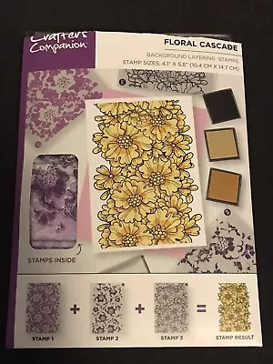 £3.99 • Buy Crafter's Companion Clear Stamp Set - Floral Cascade Background Layering Flowers