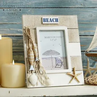 Beach Photo Frame With Nautical Garnish - 3.5  X 5  Photo Size • £12.95