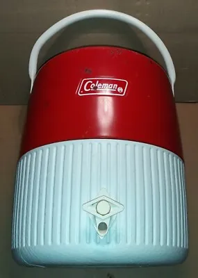 Vintage Coleman 1 Gallon Red/White Water Cooler Jug Spout Made In USA • $7.99