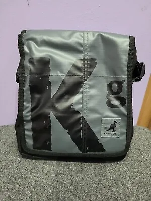 Vintage Retro KANGOL Shoulder Cross Body Bag Messenger 1990s DarkG Adjustable BN • £19.99