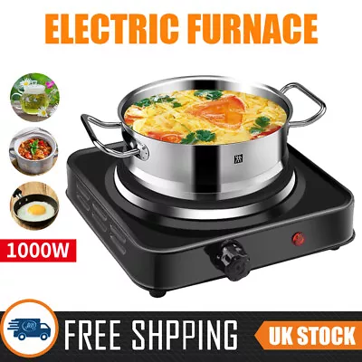 Single Electric Hot Plate Kitchen Cooker Portable Table Top Stove Hob 1000W UK • £13.69