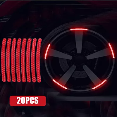 20pcs Reflective Sticker Red Car Motor Wheel Hub Rim Tape Decal Accessories • $4.06