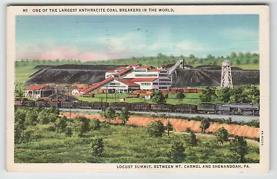 Postcard Linen Locust Summit Central Breaker Coal & Iron Company Shenandoah PA • $4.57