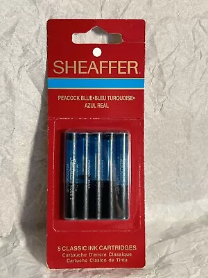 Sheaffer Peacock Blue 5-pk Cartridges. Single Pack. 1/2 Full. See Description. • $1.49