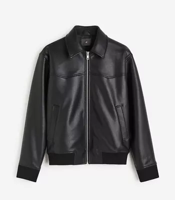 H&M Faux Leather Jacket Regular Fit Size Medium • $80