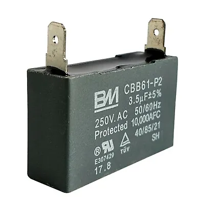 CBB61 Motor Fan Start Capacitor 3.5uF 250V Single Connectors UKseller –ref:y986 • £2.15