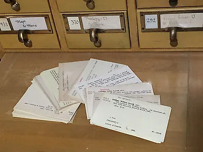 100 Vtg Library Card Catalog Index Scrapbook Wedding Paper Ephemera 4 7/8 X 3 • $5.75