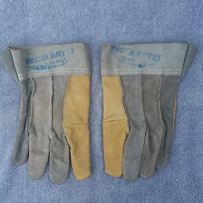 Vintage NCB Miners Leather Gloves Pair Old Mineworkers Pit National Coal Board • £39.99
