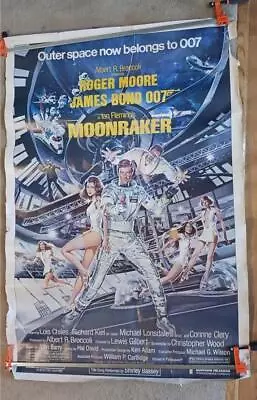 Vintage Moonraker 40 X 60 Movie Poster 1979 Rolled James Bond Roger Moore • $149.50